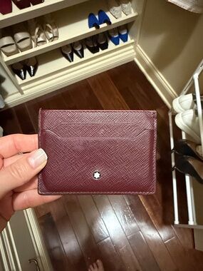 Montblanc Maroon Textured Leather Card Holder
